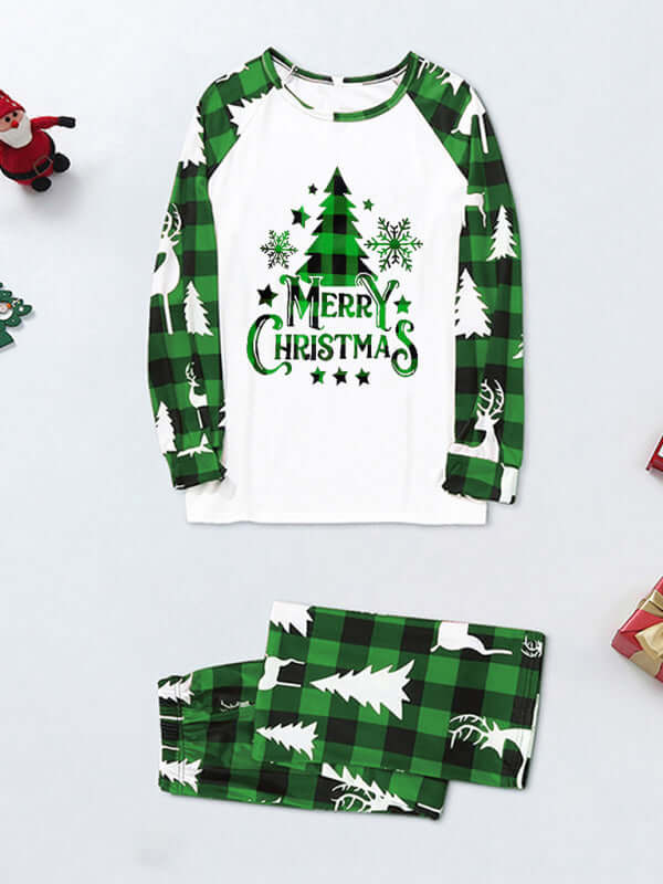Family Matching Christmas Pajamas Plaid Holiday Set Christmas morning wear