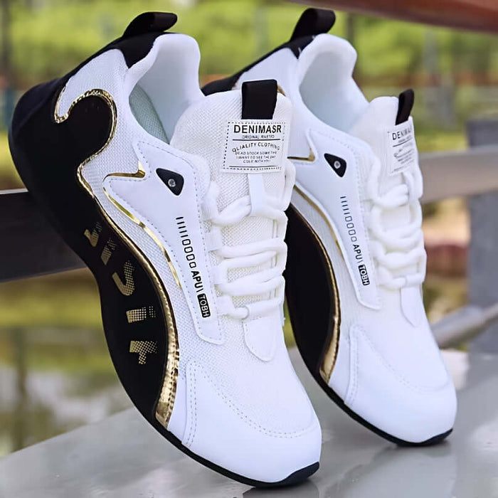 Fashion Colorblock Lace-up Sneakers for Men black
