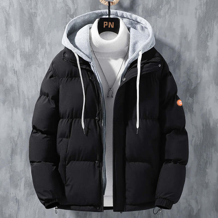 Fashion Hooded Jacket Men Winter Coat Thickened Sport padded cotton interior warmth