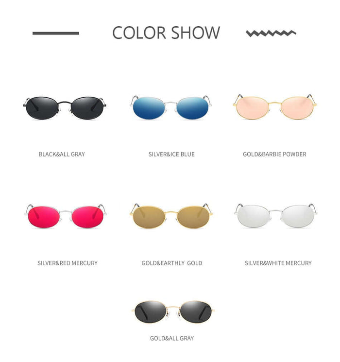 Fashion Women Oval Sunglasses vintage retro style.