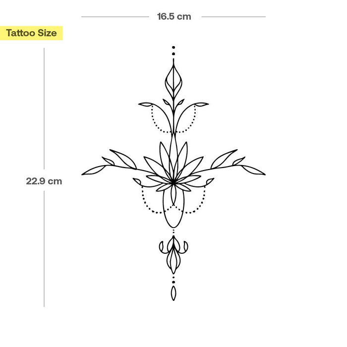 Feines vertikales Ornament Tattoo