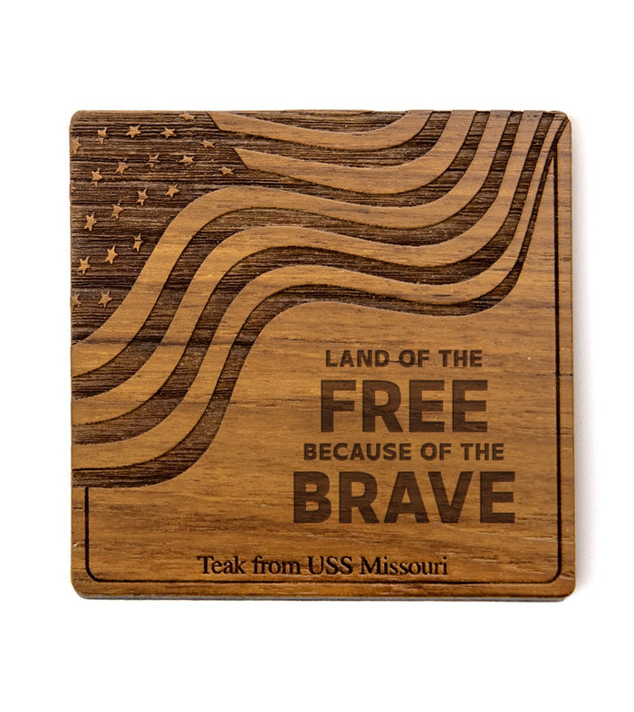 Flag Teak Coaster