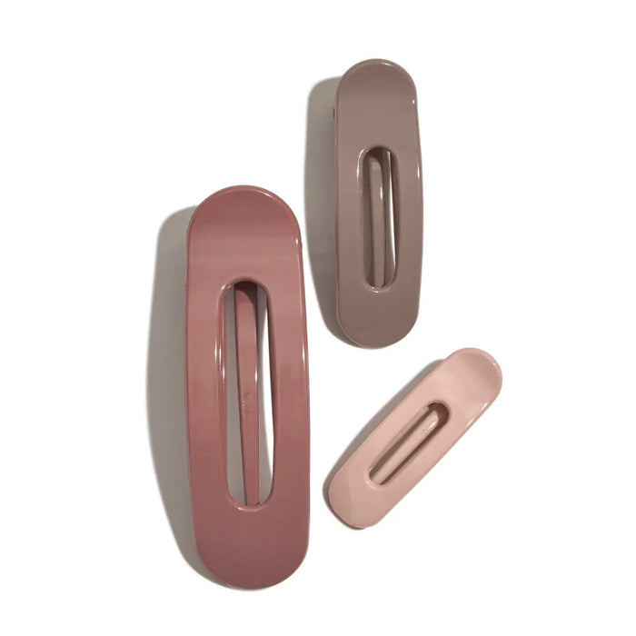Flat Lay Claw Clip 3pc - Glossy Terracotta - Molly + Kate