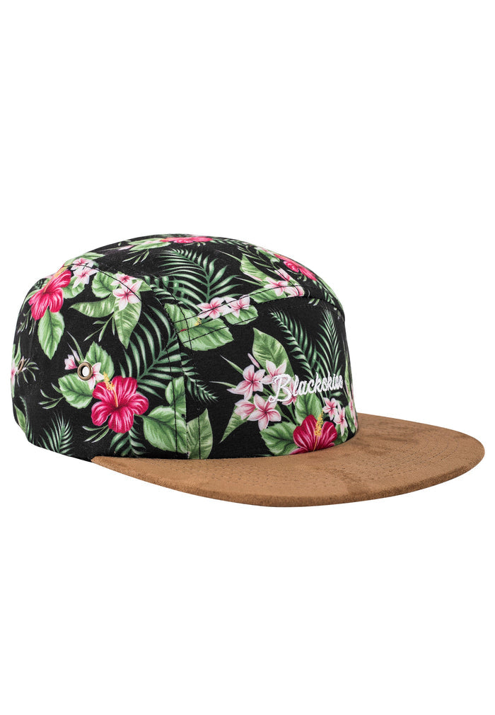 Blackskies-Oahu-5-Panel-Cap-Floral-Suede-Side
