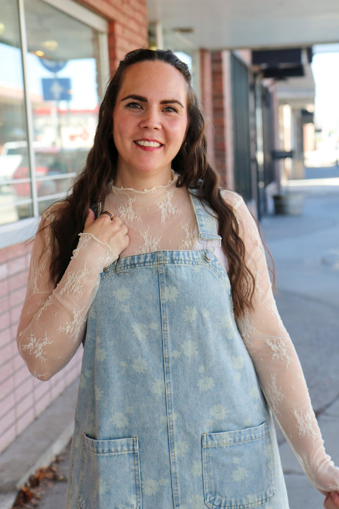 Floral Lace Layering Top Taupe / Small Taupe Small Layering Top Sewn and Seen- Tilden Co.