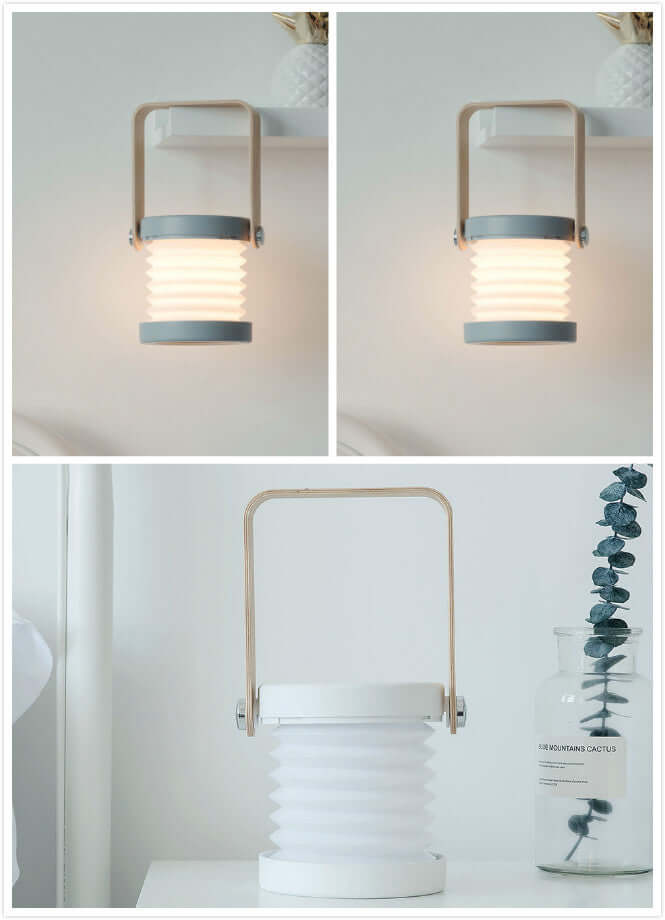 Foldable Touch Dimmable LED Night Light Portable Lantern brightness levels