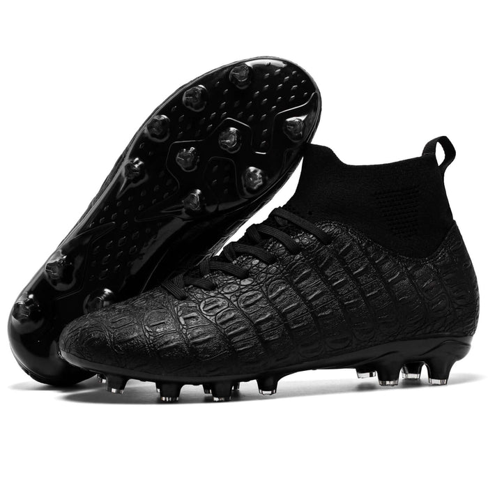 Football Mens High Top Shoes purple sports footwear.