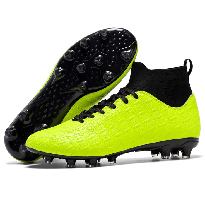Football Mens High Top Shoes rubber outsole grip.