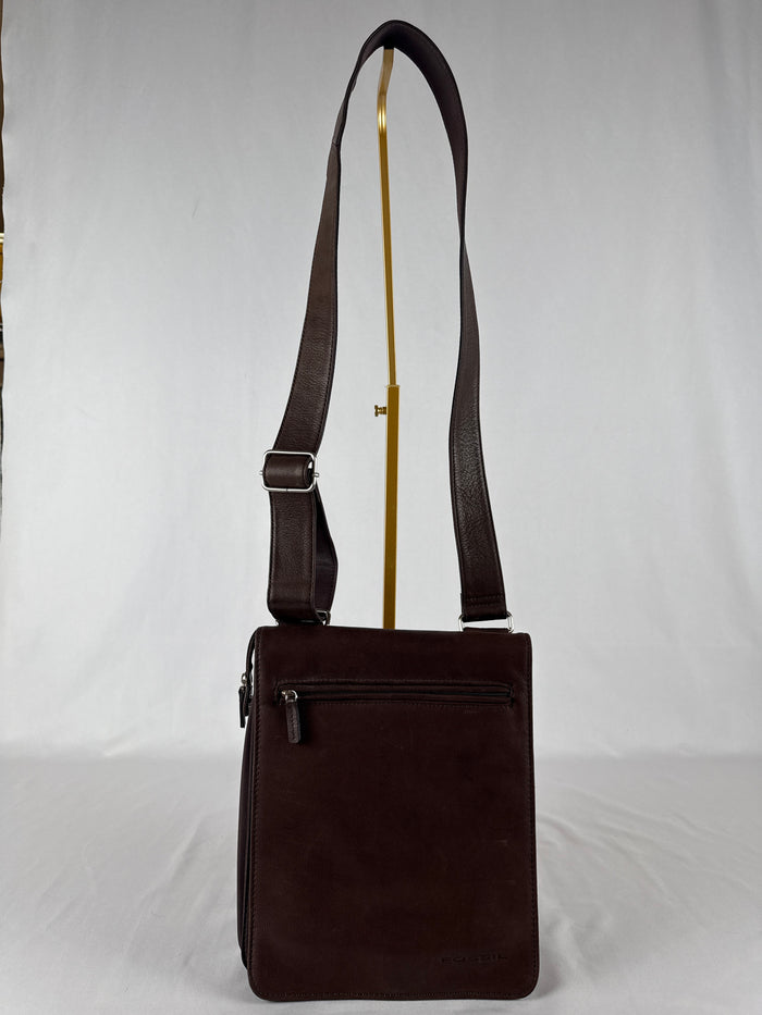 Fossil Dark Brown Messenger Crossbody Bag