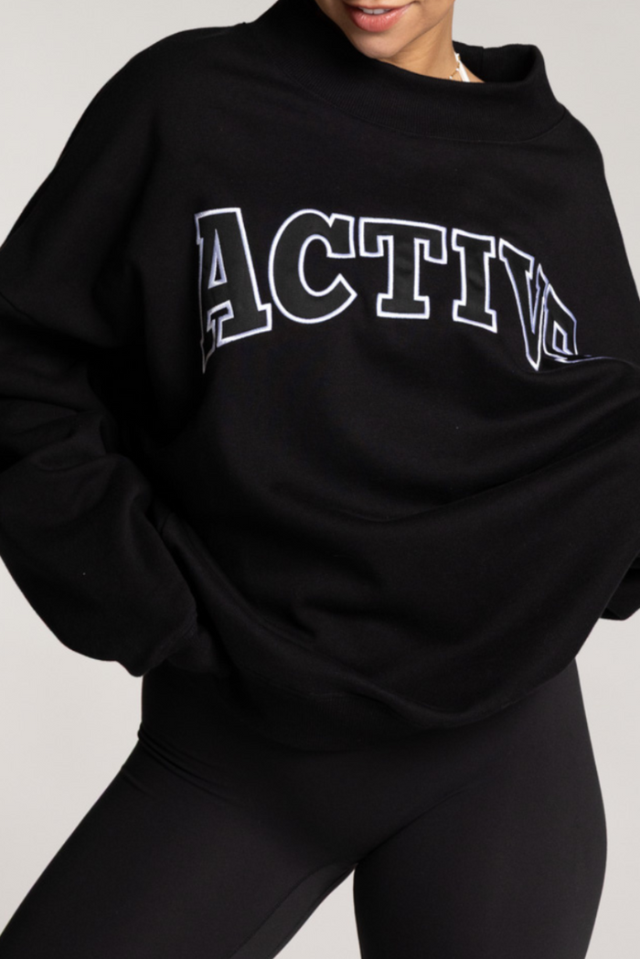 Foundation Fleece Mockneck - Black