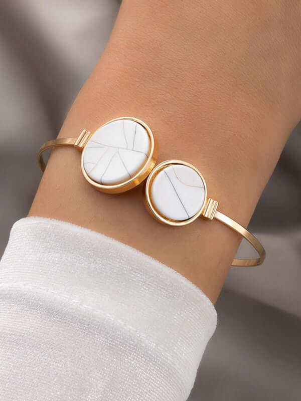 Geometric Love Triangle Five Piece Open Bracelet Set Women open design
