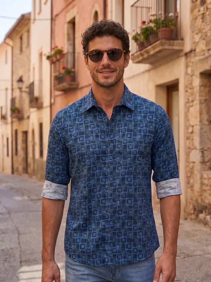 Geometric Printed Full Sleeve Shirt LEON