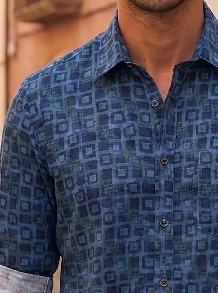 Geometric Printed Full Sleeve Shirt LEON