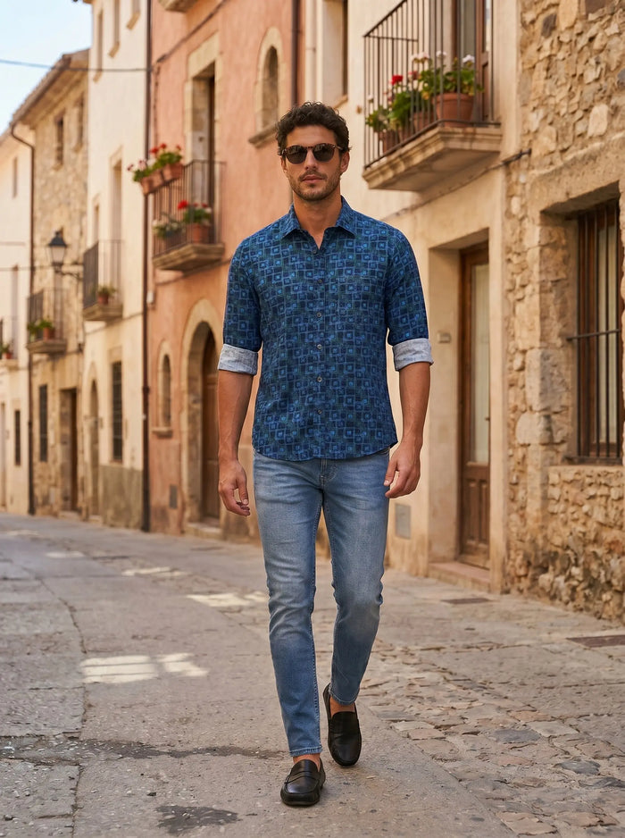 Geometric Printed Full Sleeve Shirt LEON