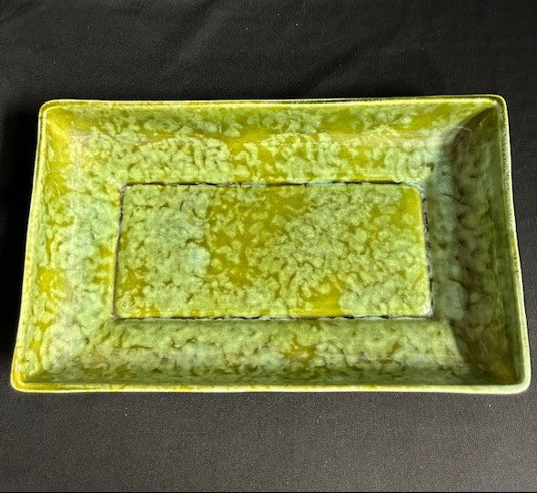 Gingko Green Art Pottery Platter