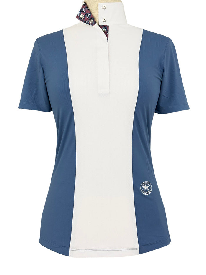 Girls "Luna II" Blue Stirrup Talk Short Sleevee Show Shirt