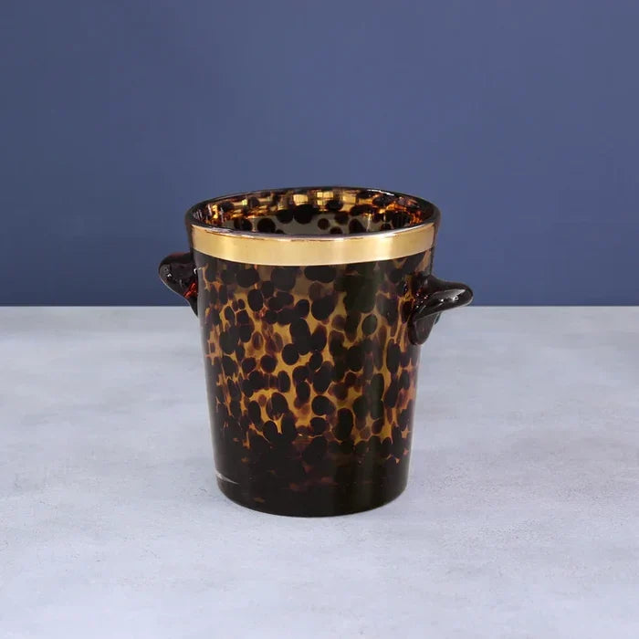 GLASS Tortoise and Gold Ice Bucket - The In Gate