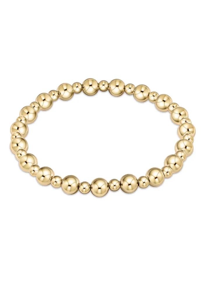Grateful Pattern Bead Bracelet - Gold - Molly + Kate