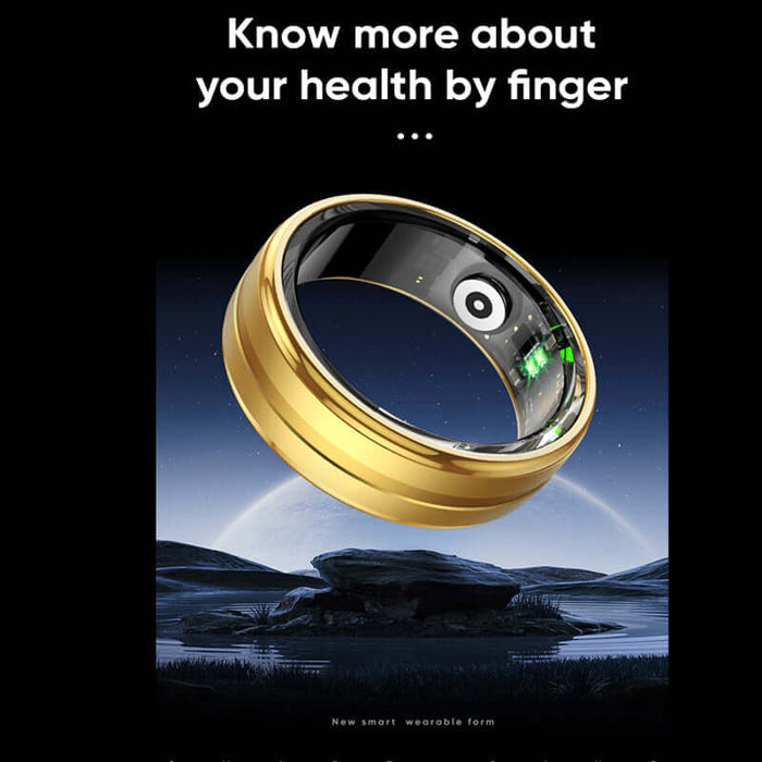 Healthy Heart Rate Blood Oxygen R6 Smart Ring displayed in stunning design with health monitoring features.