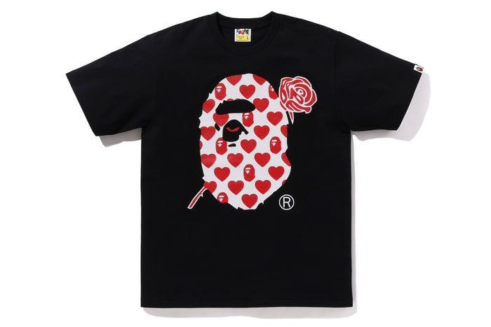 HEART PATTERN APE HEAD TEE