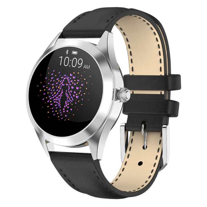 Heart Rate Monitoring Sports Step Smart Bracelet Slim with a stylish design featuring a round display and black strap.
