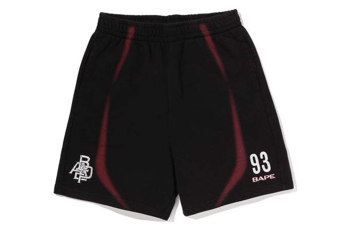 HEAVY WASH HAND DRAW FOOTBALL LOGO RELAXED FIT SWEAT SHORTS