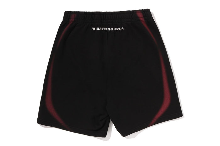HEAVY WASH HAND DRAW FOOTBALL LOGO RELAXED FIT SWEAT SHORTS
