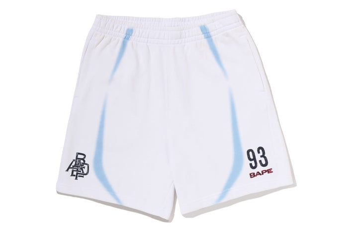 HEAVY WASH HAND DRAW FOOTBALL LOGO RELAXED FIT SWEAT SHORTS