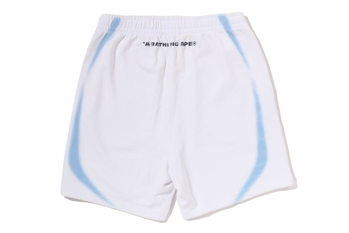 HEAVY WASH HAND DRAW FOOTBALL LOGO RELAXED FIT SWEAT SHORTS