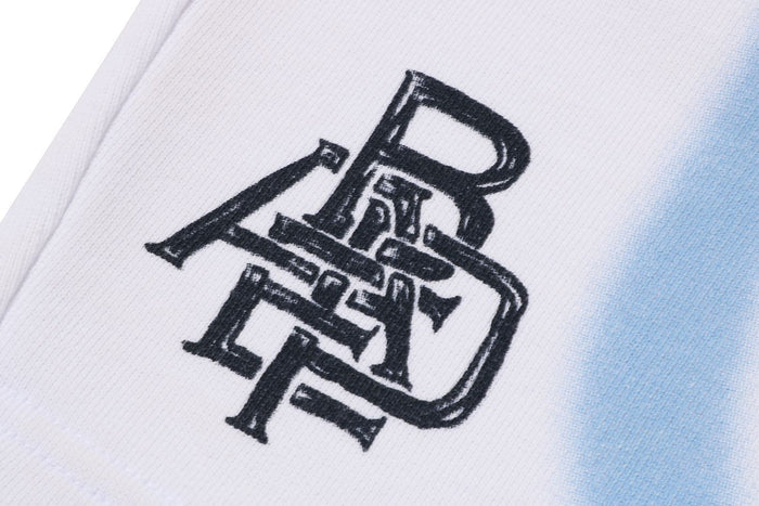 HEAVY WASH HAND DRAW FOOTBALL LOGO RELAXED FIT SWEAT SHORTS