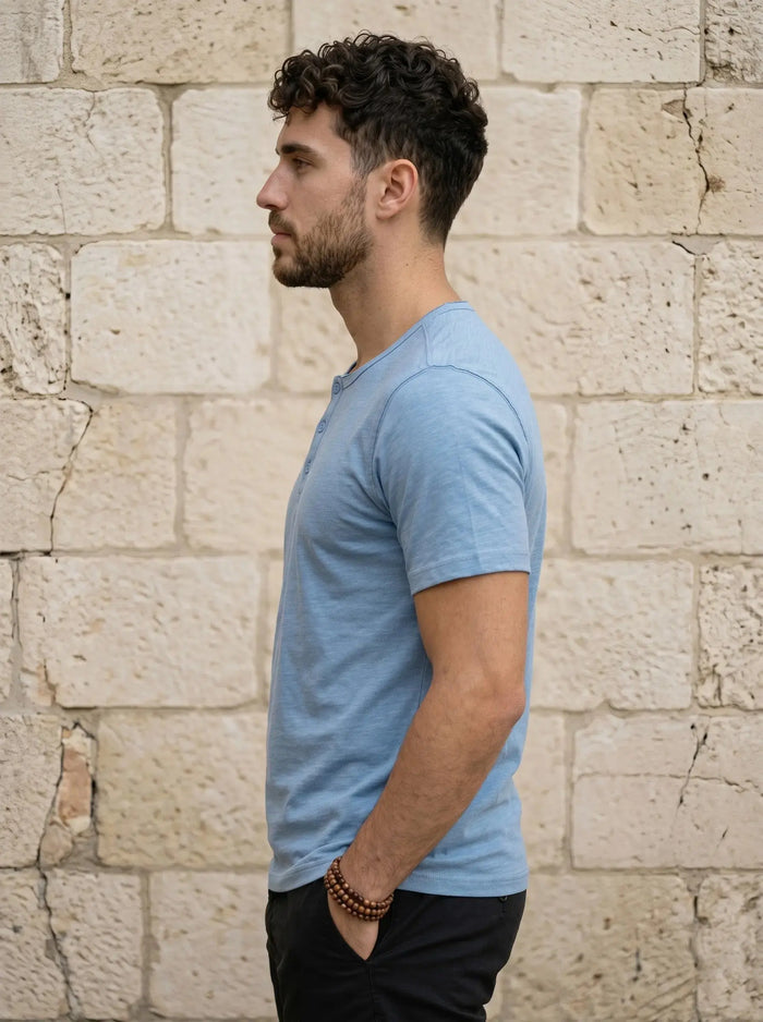 Henley Neck  Half Sleeve T-Shirt LEON