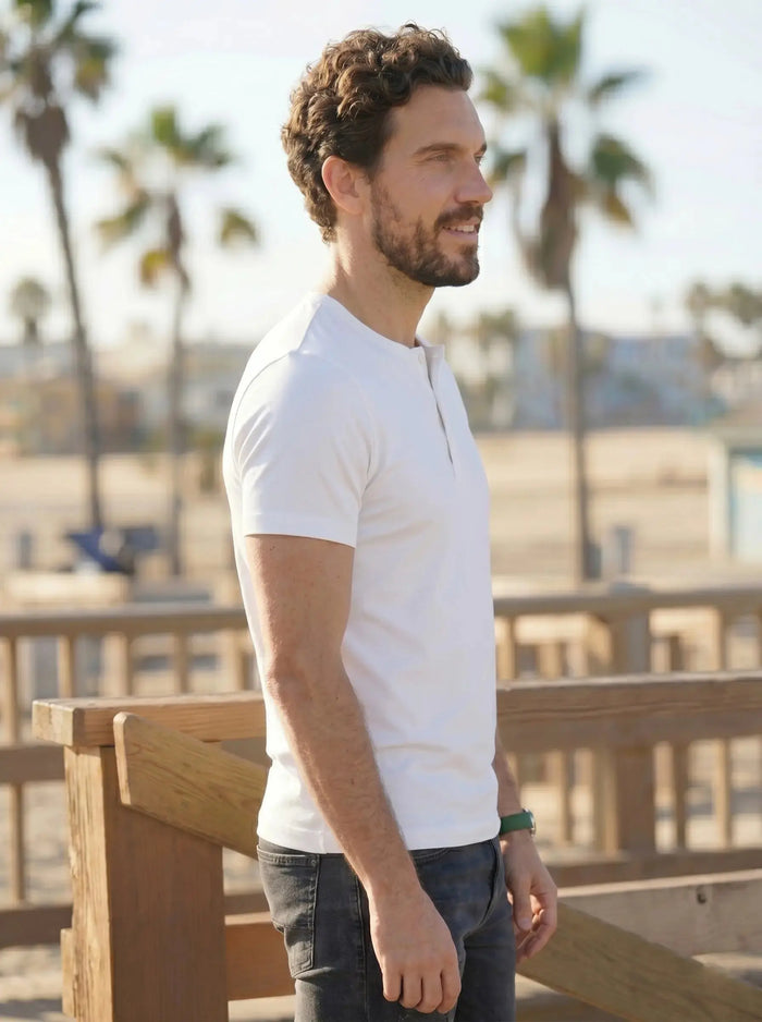 Henley Neck  Half Sleeve T-Shirt LEON
