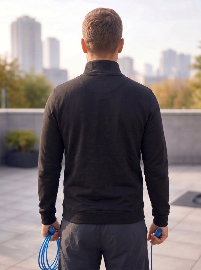High Neck Half Zipper Sports Sweatshirt LEON
