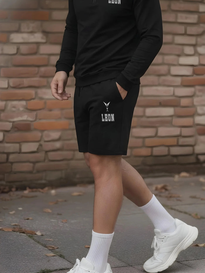 High Neck Half Zipper Sports Sweatshirt & Shorts Set Leon Clothing