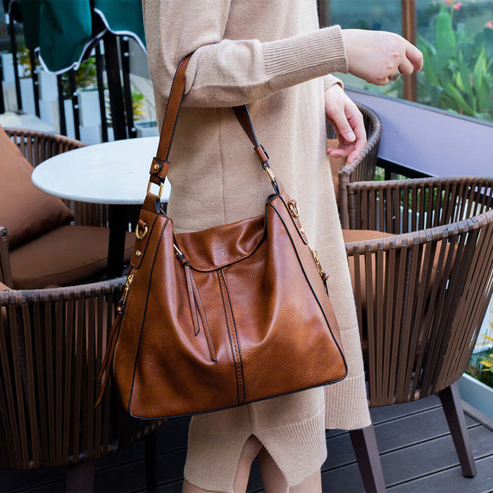 Hobo Bags Women High Capacity Handbags Shopping Totes soft handle.