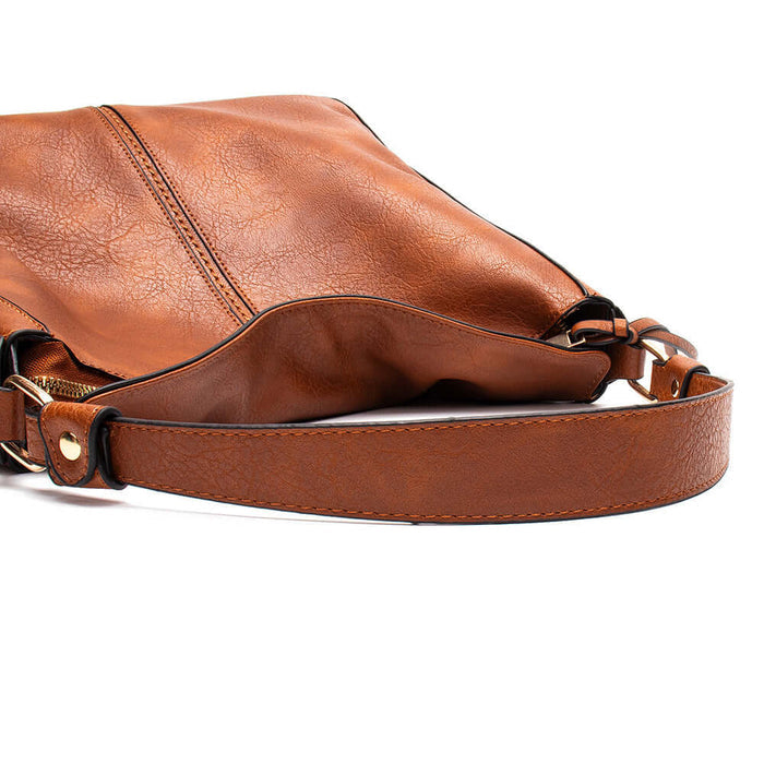 Hobo Bags Women High Capacity Handbags Shopping Totes zipper opening.