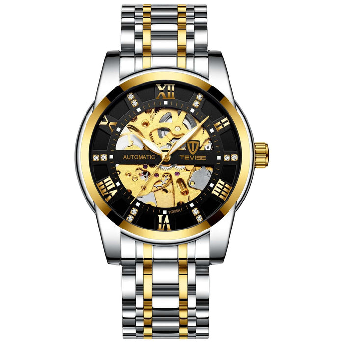 Hollow Automatic Mechanical Waterproof Watch for Men front view