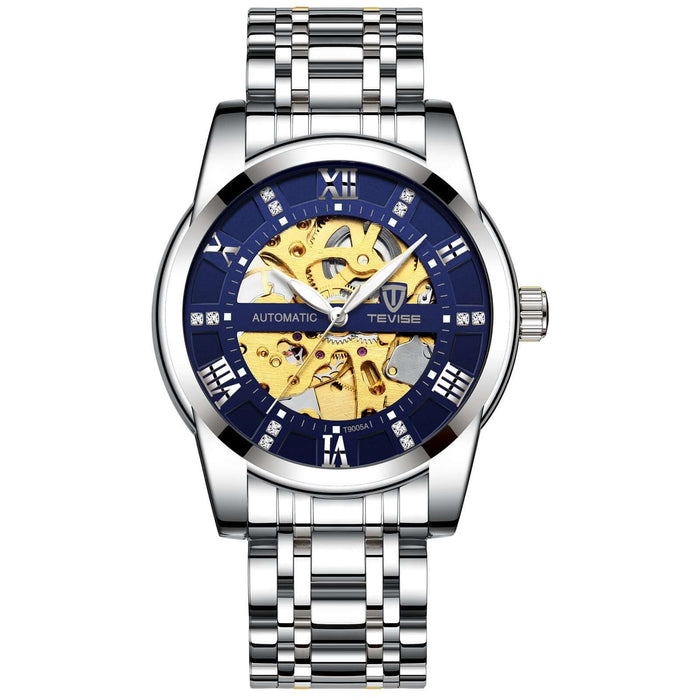 Hollow Automatic Mechanical Waterproof Watch for Men transparent back