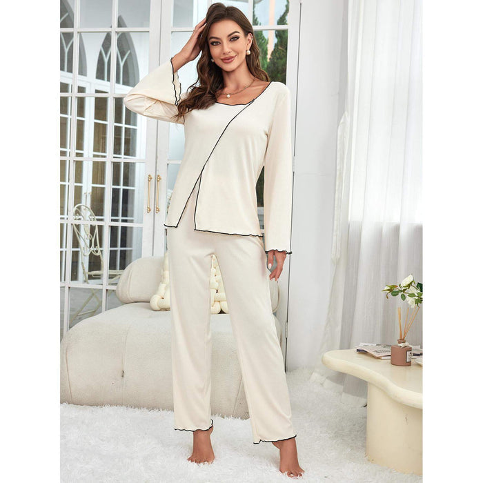 Homewear Suit Long-sleeved Pajamas For Women Set breathable sleepwear.