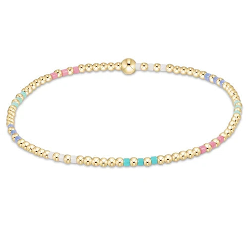 Hope Joy Pattern Bead Bracelet- Gold - Molly + Kate