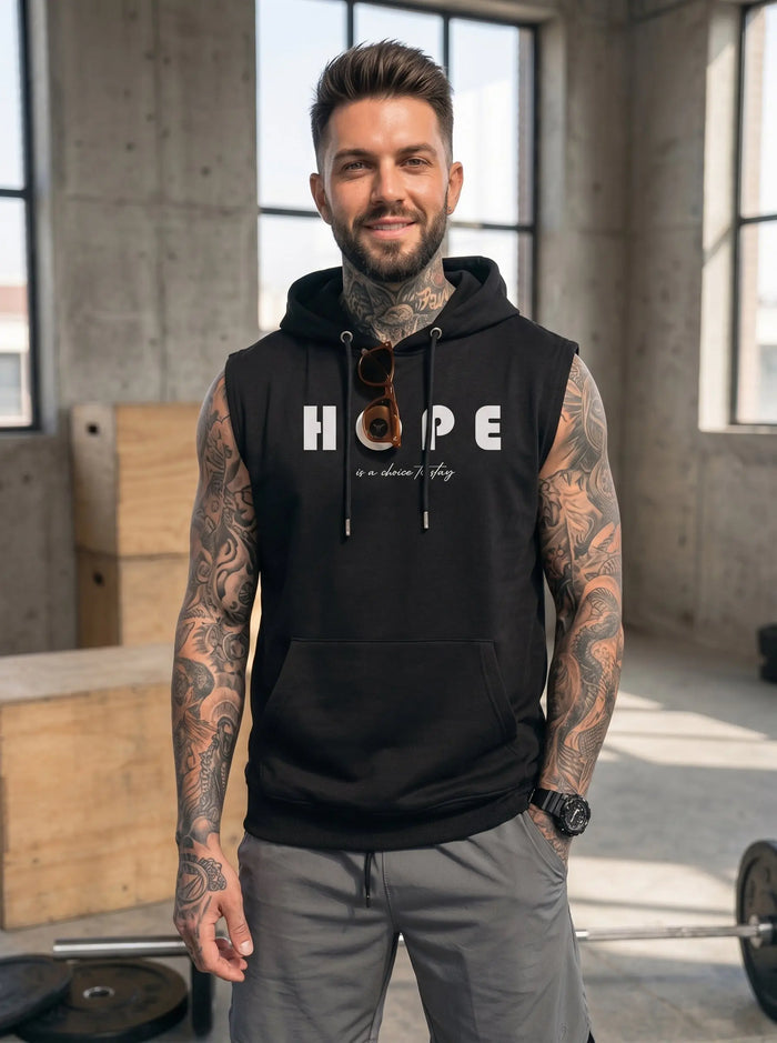 Hope Printed Sleeveless Pullover Hoodie LEON
