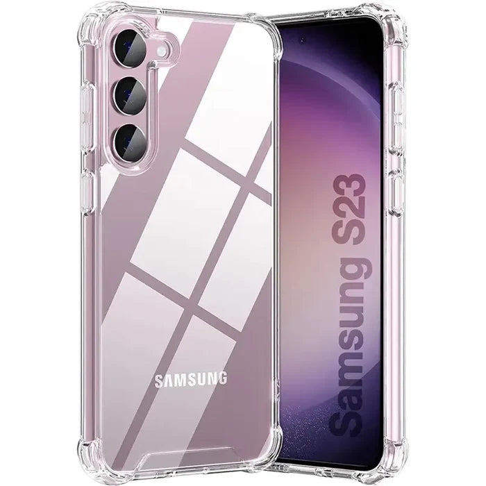Hybrid Shockproof Clear Case for Samsung Galaxy front view