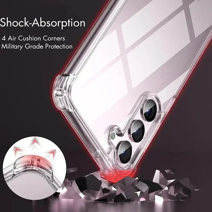 Hybrid Shockproof Clear Case for Samsung Galaxy corner protection detail