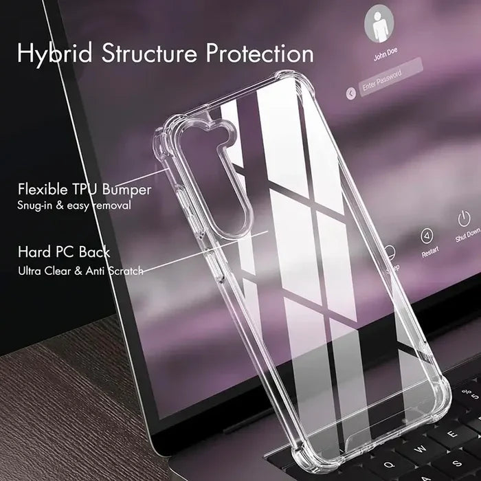 Hybrid Shockproof Clear Case for Samsung Galaxy screen protection edge