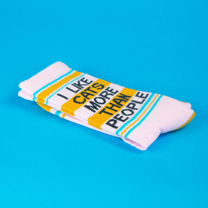 I Like Cats More Than People Gym Crew Socks - Dog.Dog.Cat.
