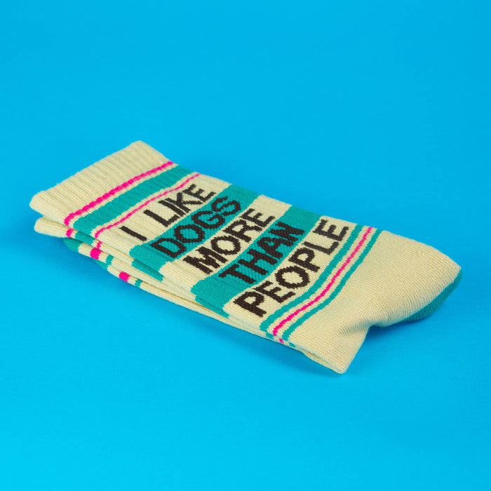 I Like Dogs More Than People Gym Crew Socks - Dog.Dog.Cat.