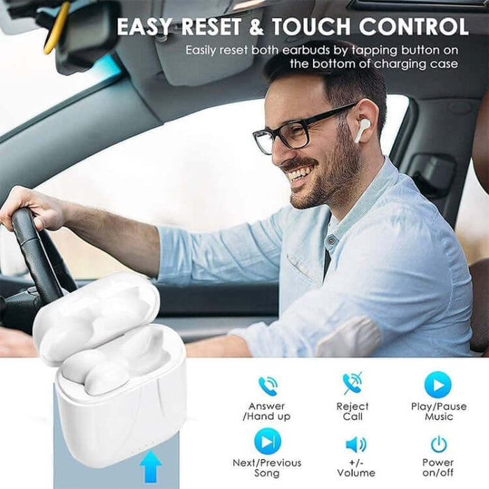 i12 TWS Bluetooth Earphones with Charging Box with LED battery indicator