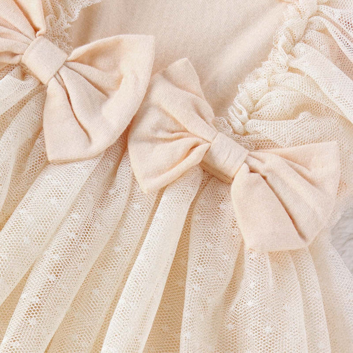 Infant Princess Net Skirt Jumpsuit Summer Dress heavy-duty anti-friction bottom snaps showing smooth diaper diaper replacement