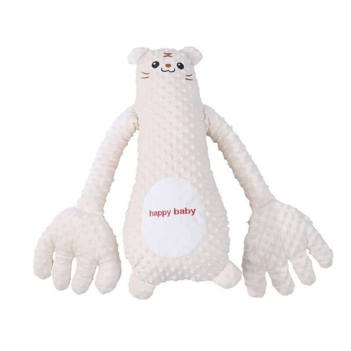 Infant Remote Controlled Cartoon Soothing Sleep Pillow featuring a soft, plush design with cute facial features and large hands.