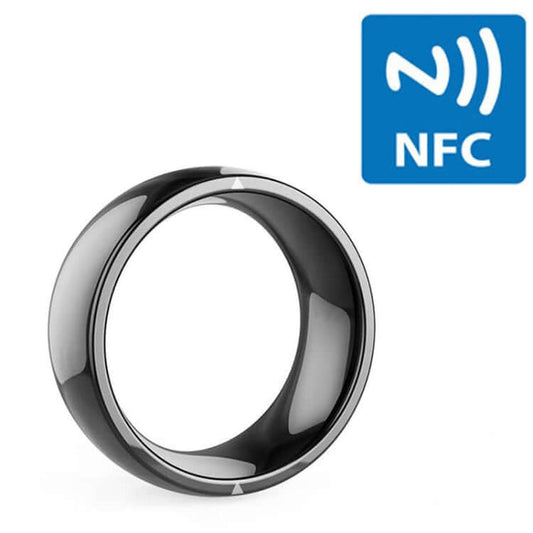 JAKCOM R4 Smart Ring Multifunctional Wearable with NFC technology and sleek black design.